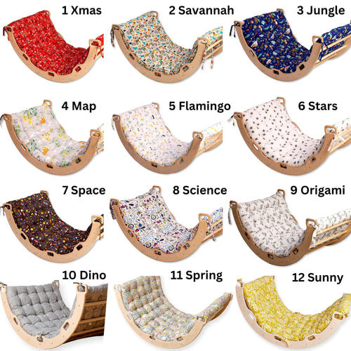 Climbing Triangle, Arch Rocker, Pillow, and 2in1 Ramp / 4 Pieces Set