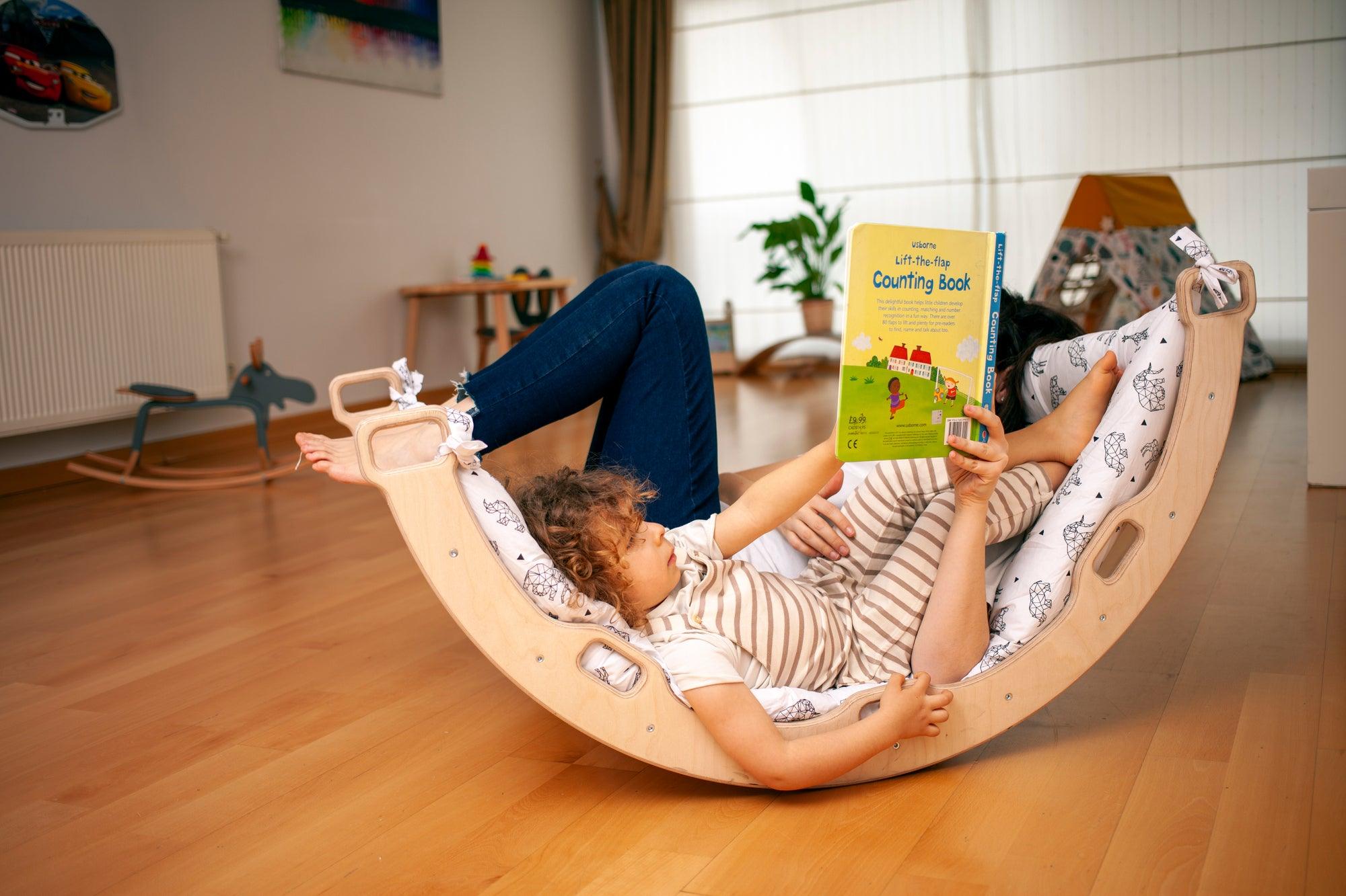 Climbing Arch / Rocker with Origami Pattern Pillow