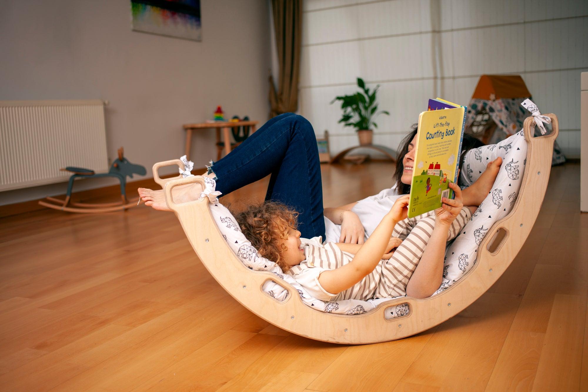 Climbing Arch / Rocker with Origami Pattern Pillow
