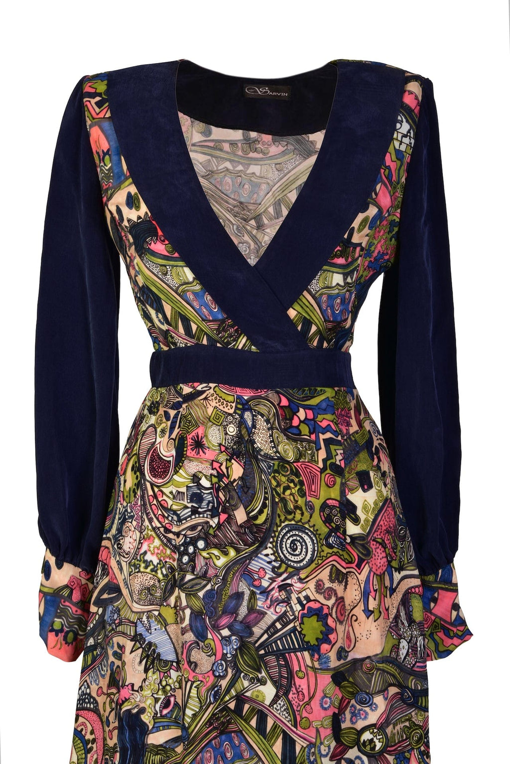 Hand painted Long Sleeve Maxi Dress