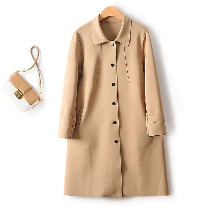 Yellow Angel French fashion lightweight windbreaker, mid-length autumn style, designed for tech accessories with a sleek, simple look.