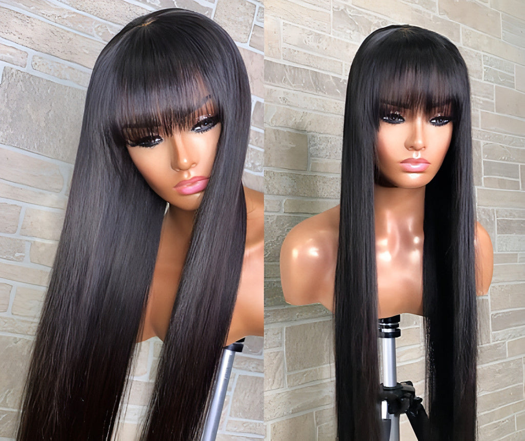 LuxeWave - Wig Real Human Hair Straightening Mechanism Headgear -