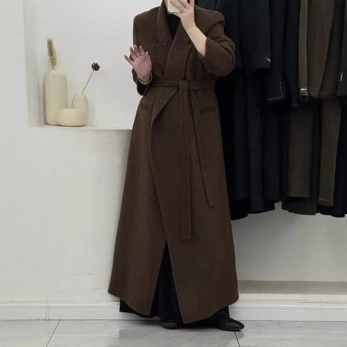 Angora Red Women's Loose Double-Sided Wool Overcoat – Elegant & Cozy