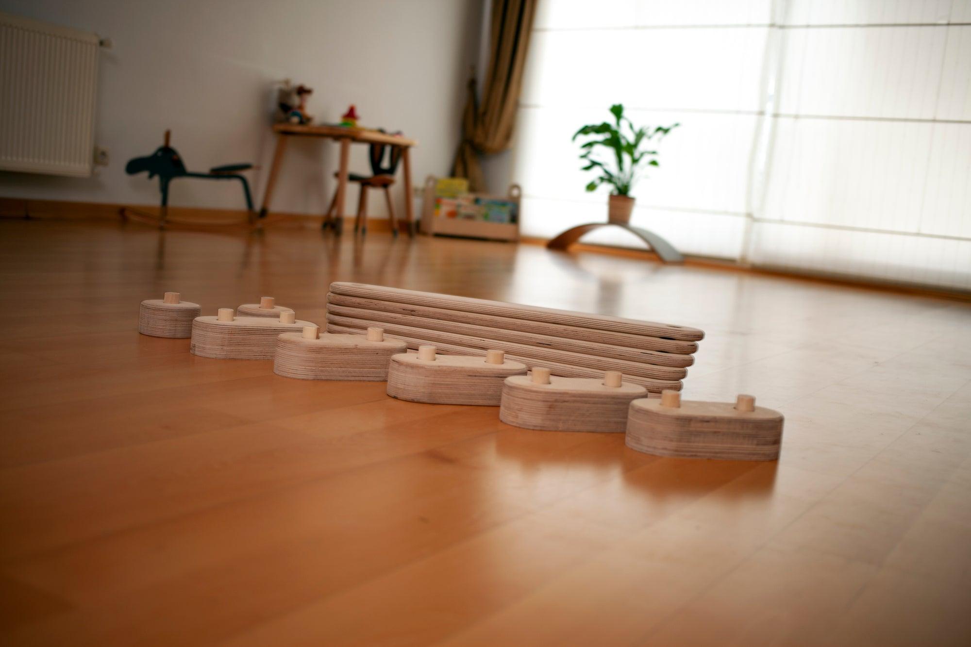 Circular Wooden Balance Beam Set