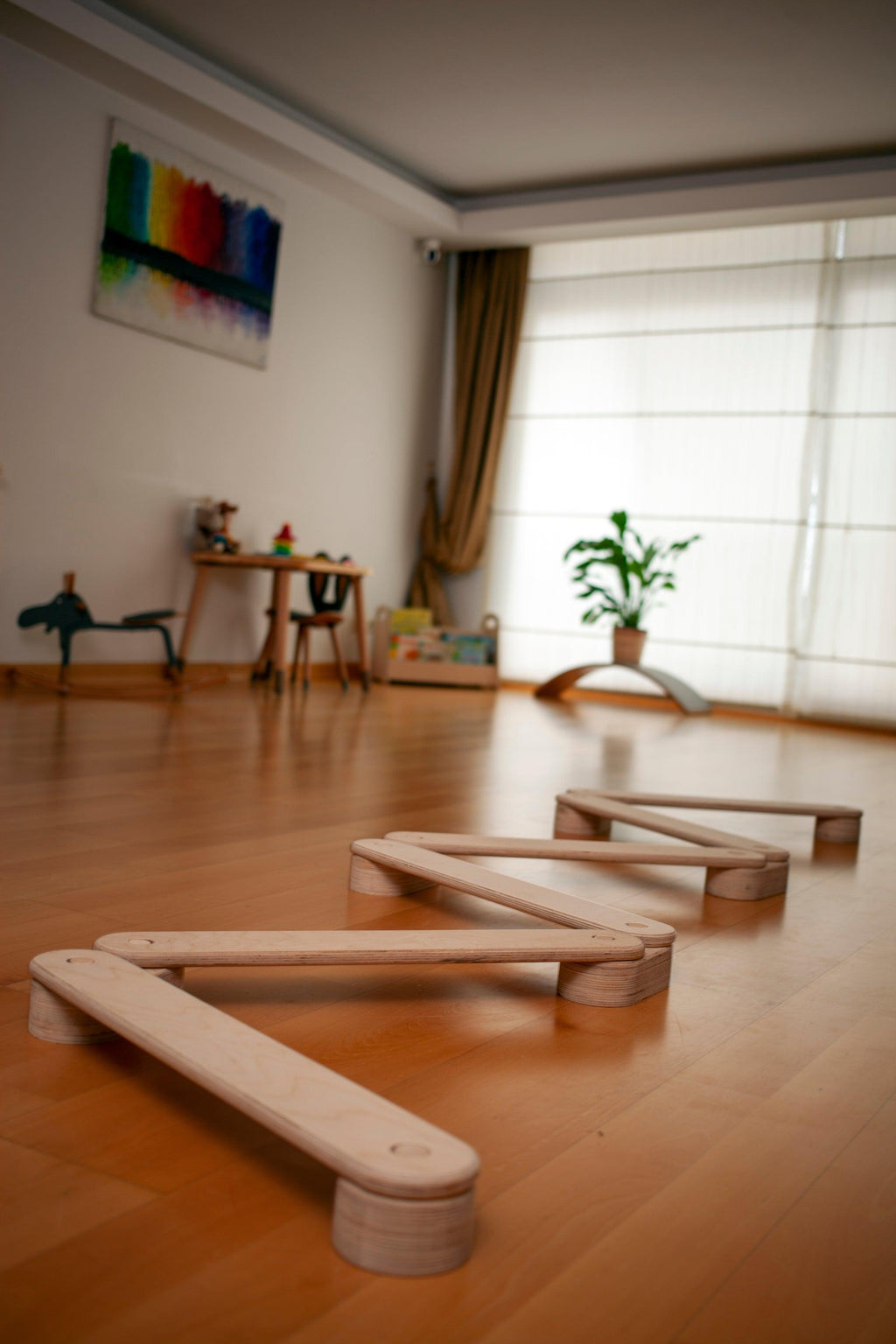 Circular Wooden Balance Beam Set