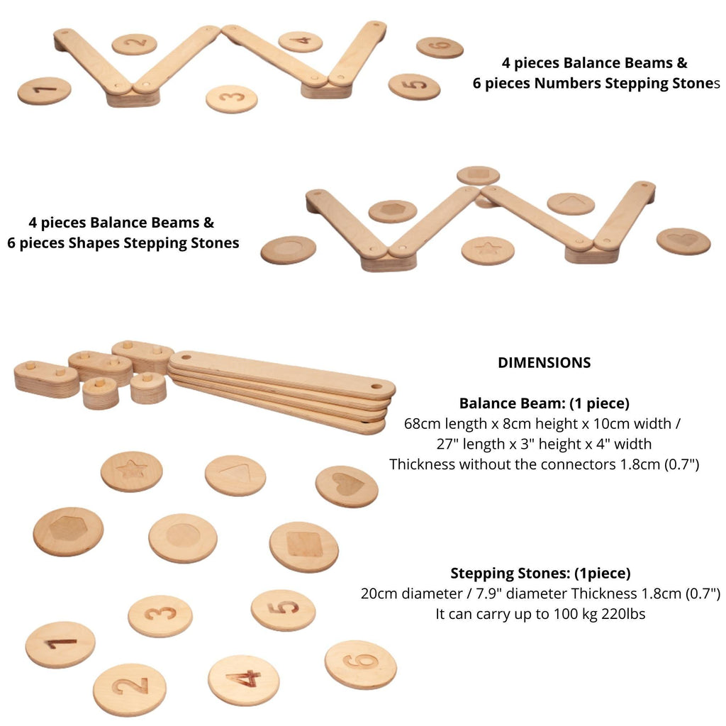 Circular Wooden Balance Beam Set