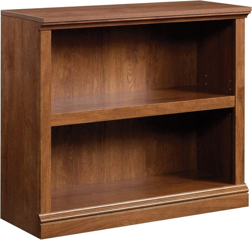 Two Tier Wooden Bookcase With Adjustable Shelf In Oiled Oak For Home