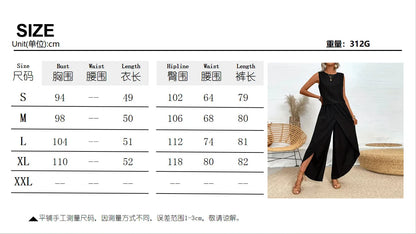 Fashionable Set Relaxed Oversized Comfortable Set Sleeveless Crewneck T-Shirt Set Summer-Ready Lightweight Casual Ensemble
