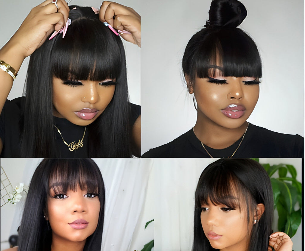 LuxeWave - Wig Real Human Hair Straightening Mechanism Headgear -