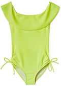 Neon Yellow Draped Swimsuit