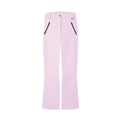 Winter Pink Thicken Warm Women's Skiwear Fashoin Hooded Cotton Padded Jacket Coats + Long Straight Pants 2026 New Women Ski Suit