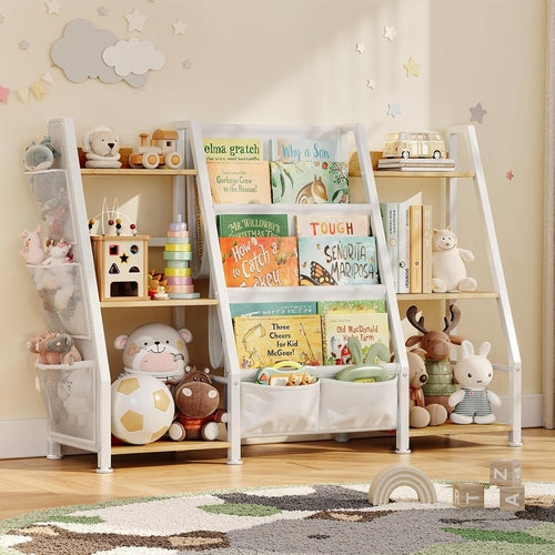 Kids Bookshelf And Toy Organizer 3-Tier Burlywood Bookcase