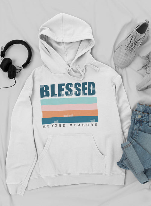 White Blessed Hoodie by Jade Thalassa featuring a comfortable fit and a stylish design on the front.