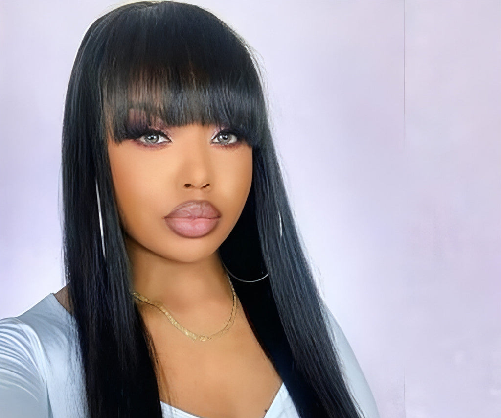 LuxeWave - Wig Real Human Hair Straightening Mechanism Headgear -