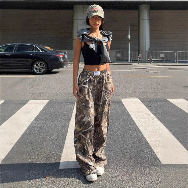 Slimming Casual Pants Hip Hop Retro Street Multi-pocket Camouflage