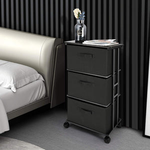 Black 3 Drawer Dresser For Bedroom And Hallway Organization