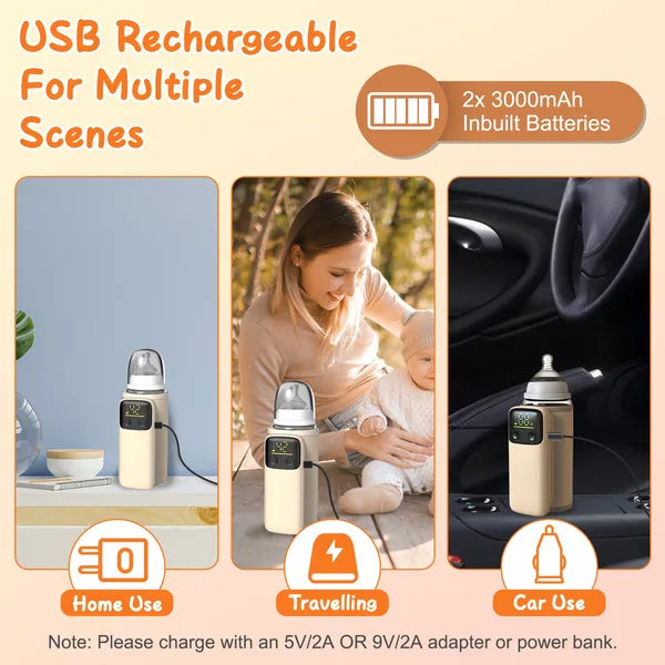 Portable Bottle Warmer With Night Light Baby Milk Warmer Milk Formula