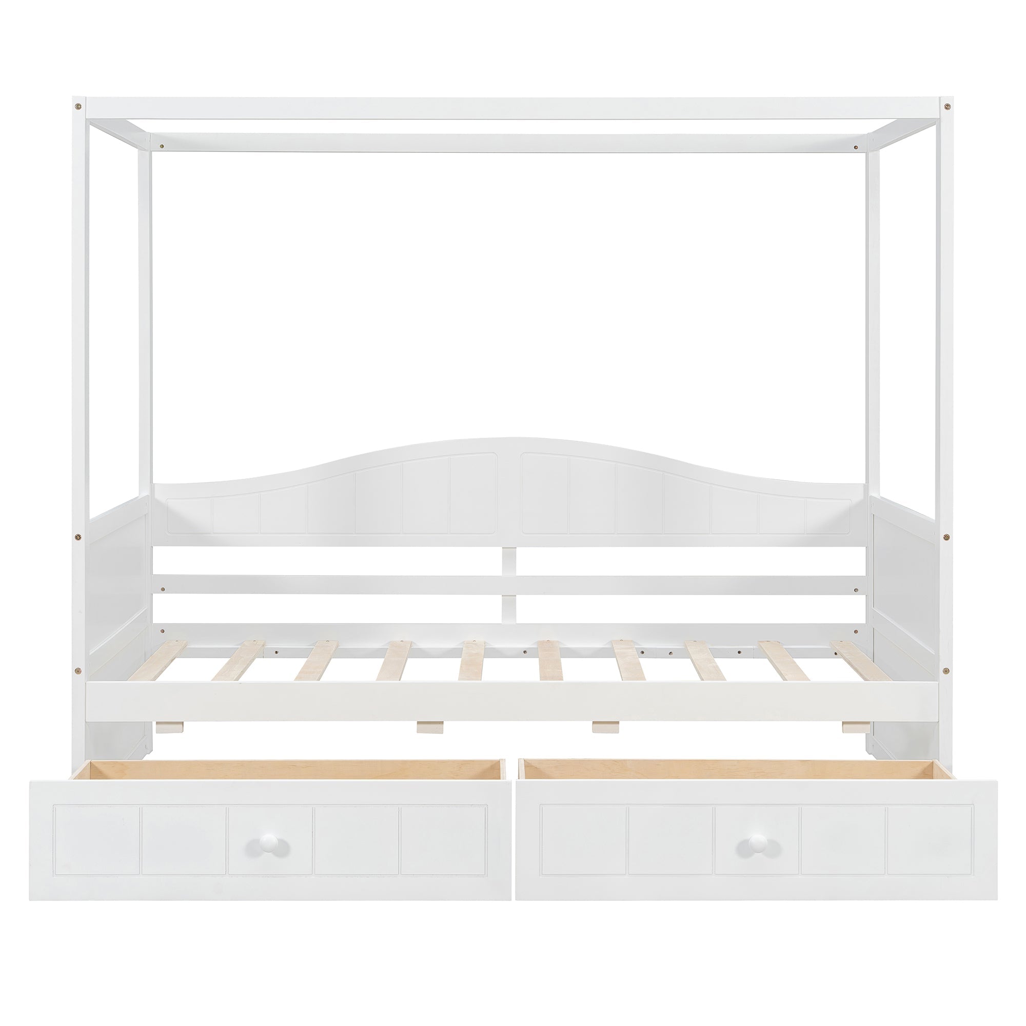 Twin Size Canopy Day Bed with 2 Drawers, Canopy Bed Frame for Bedroom