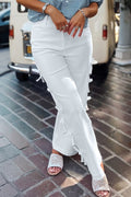 Denim Bow Side Straight Leg Jeans