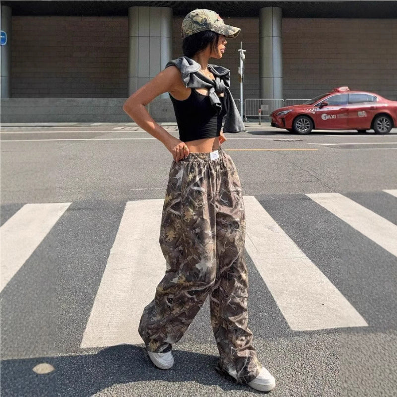 Slimming Casual Pants Hip Hop Retro Street Multi-pocket Camouflage