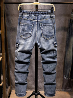 Men's Full Size Relaxed Fit Drawstring Jeans Plus Size
