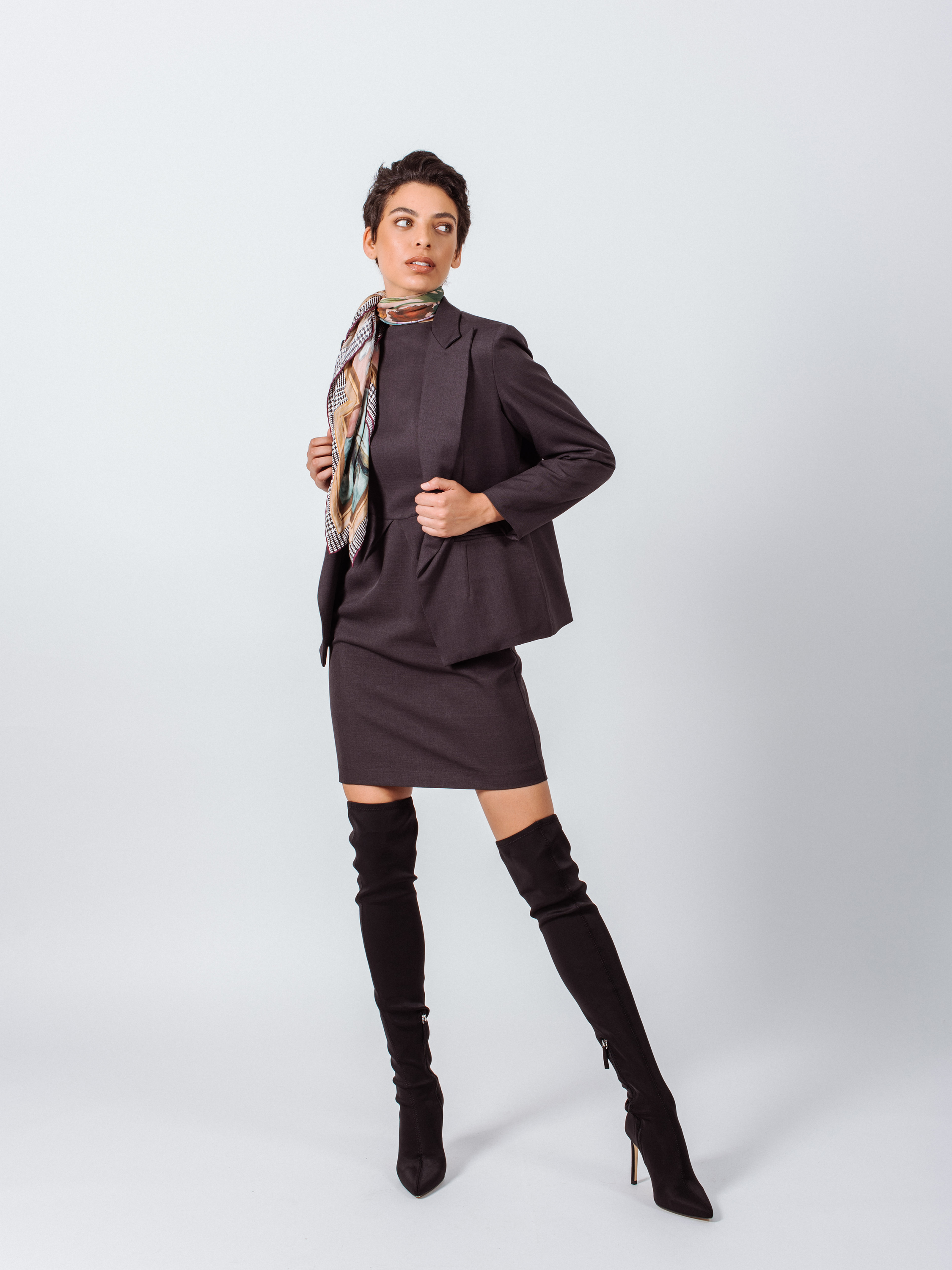 Luxe Charcoal Blazer – Women’s Tailored Office Jacket