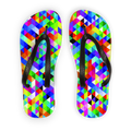 Colorful Geometric Blast Adult Flip Flops
