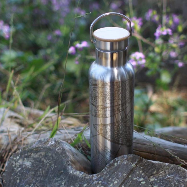 Cormorant Lake - Manitoba Map Bottle with Bamboo Top