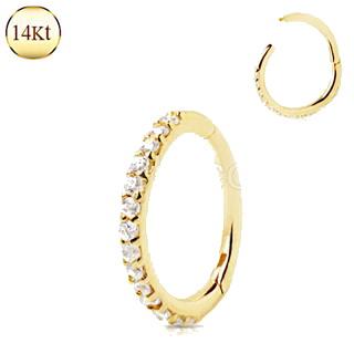 14Kt. Yellow Gold Multi Jeweled Seamless Clicker Ring