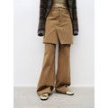 "Culotte Declaration" Retro split design fake two-piece twill brushed