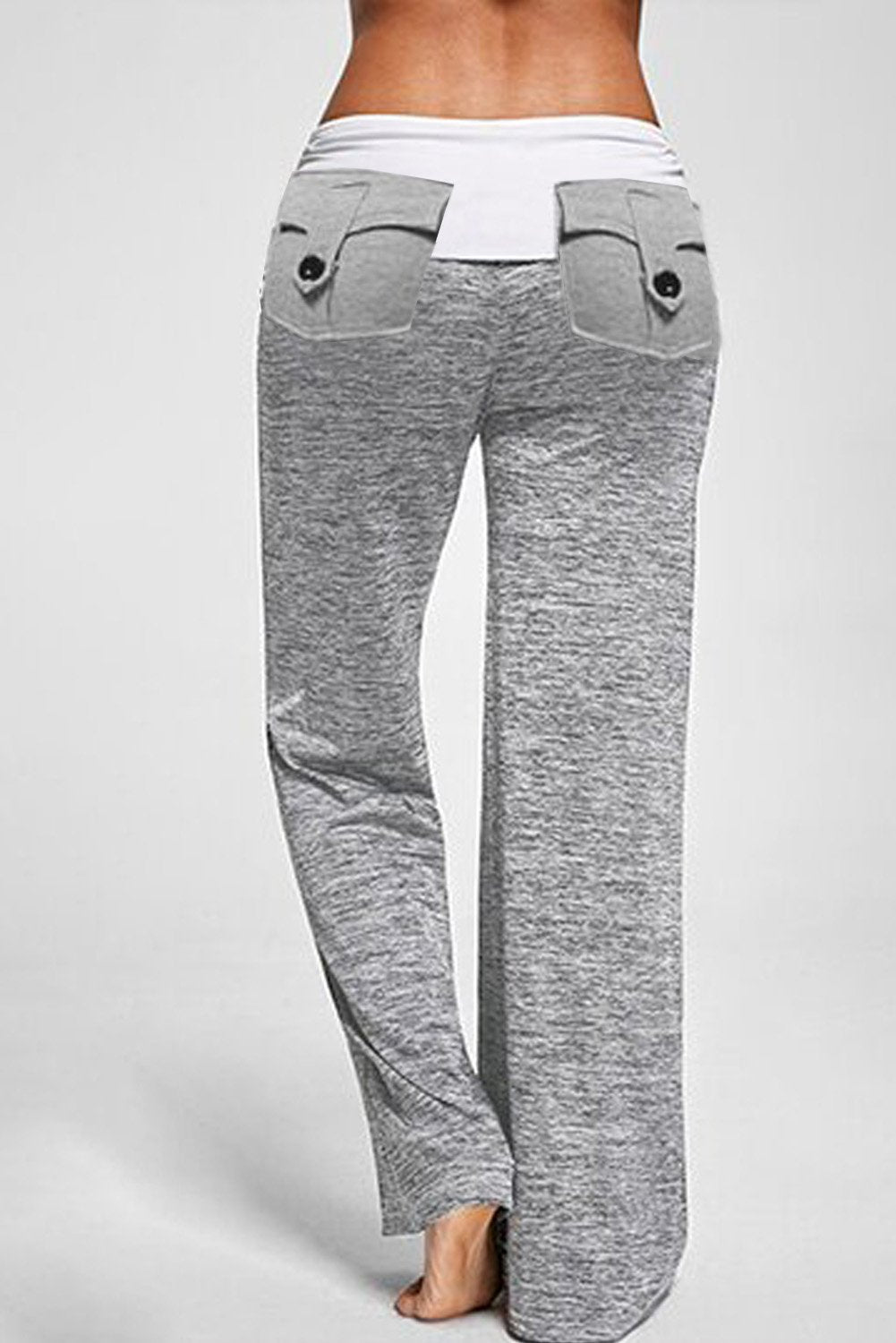 Drawstring Pockets Stretch Wide Leg Yoga Pant