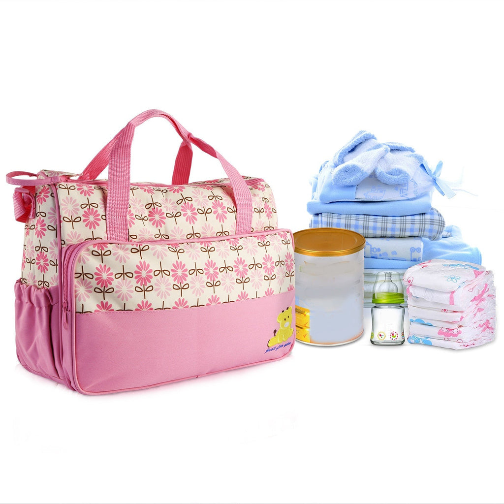 5PCS Per Set Baby Nappy Diaper Bags Set Mummy Diaper Shoulder Bags