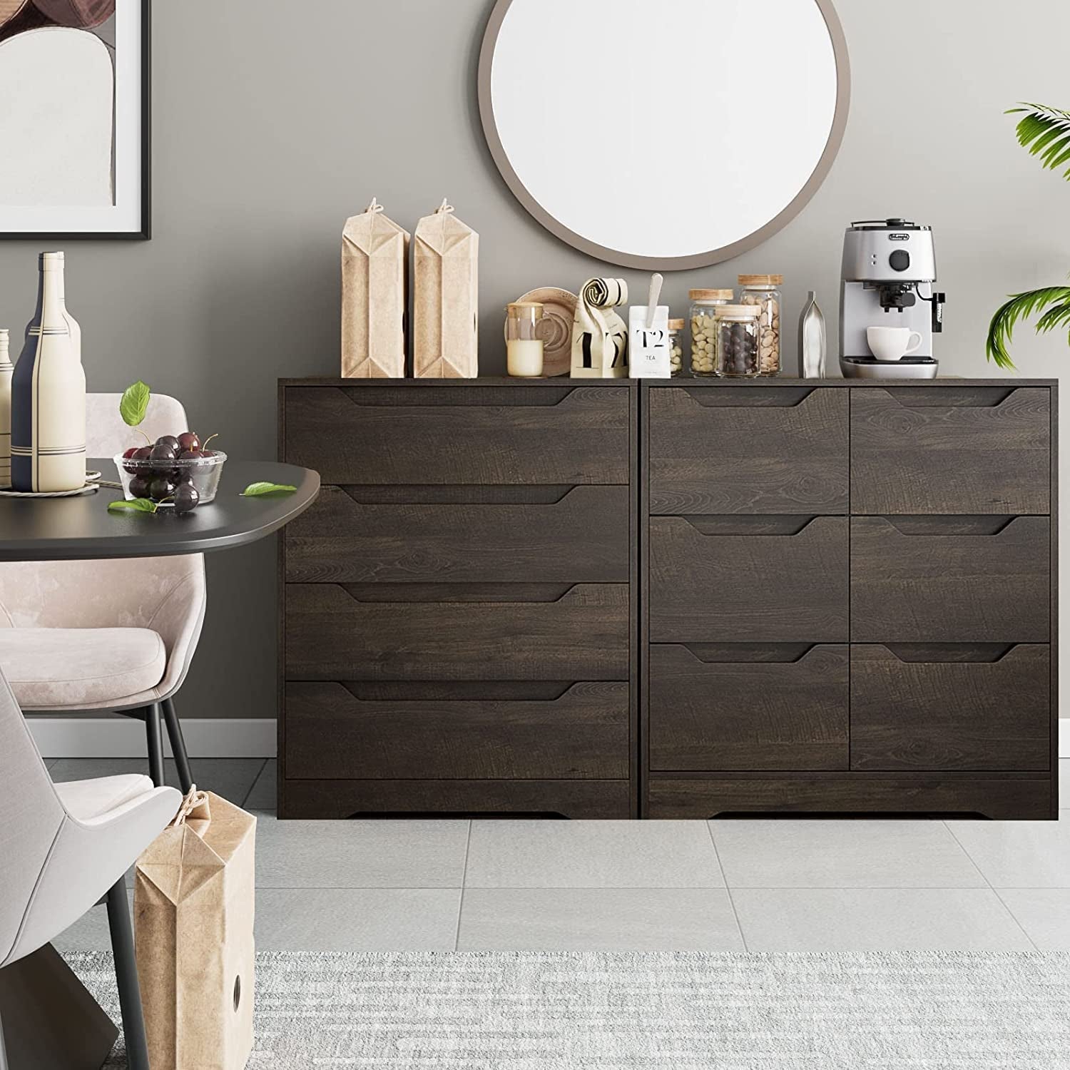 Dark Brown 4 Drawer Dresser For Bedroom Storage And Organization