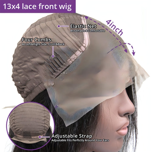 LuxeWave Fashion Real Hair Gradient Wig Lace Headgear