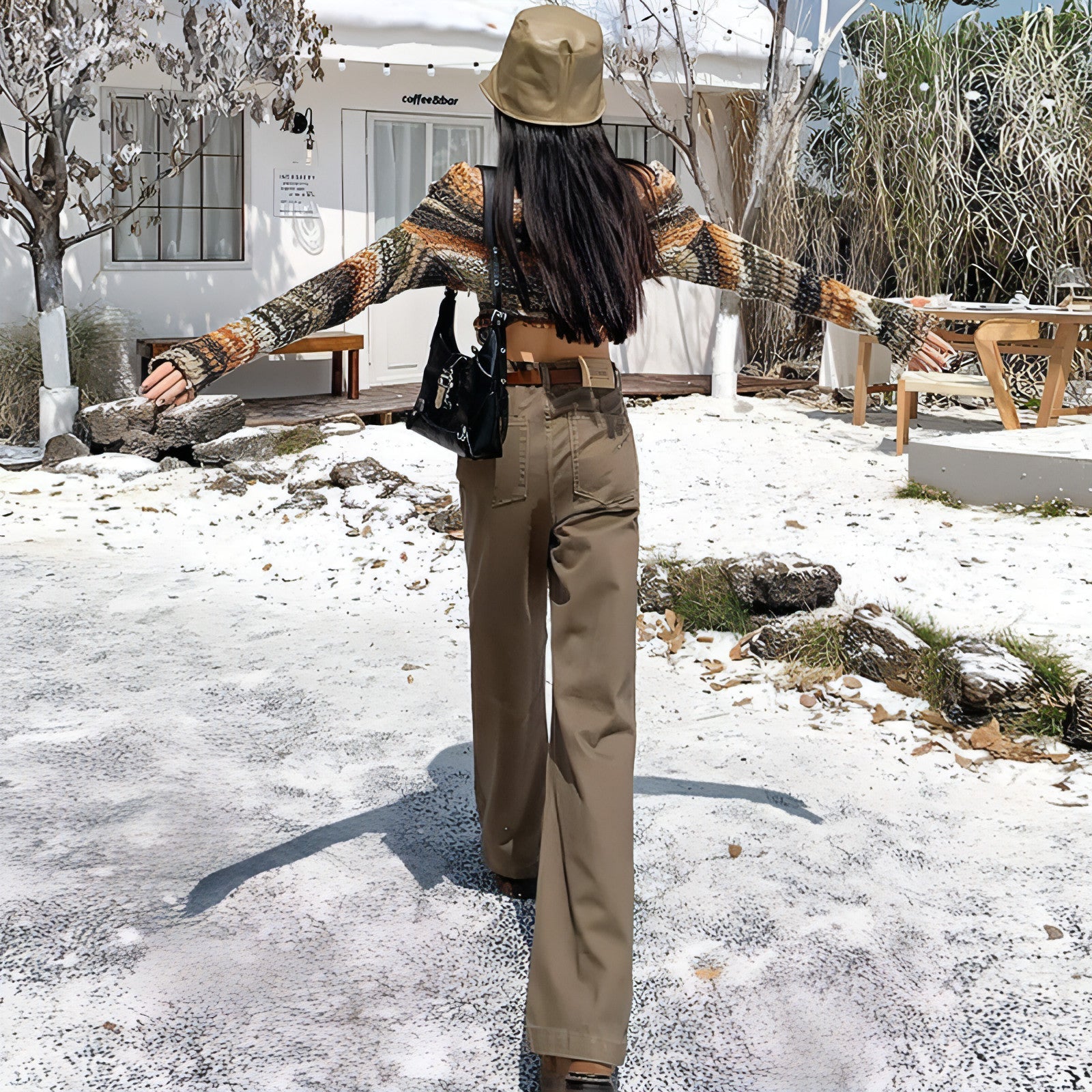 DenimDare™ Brown High Waist Retro Jeans