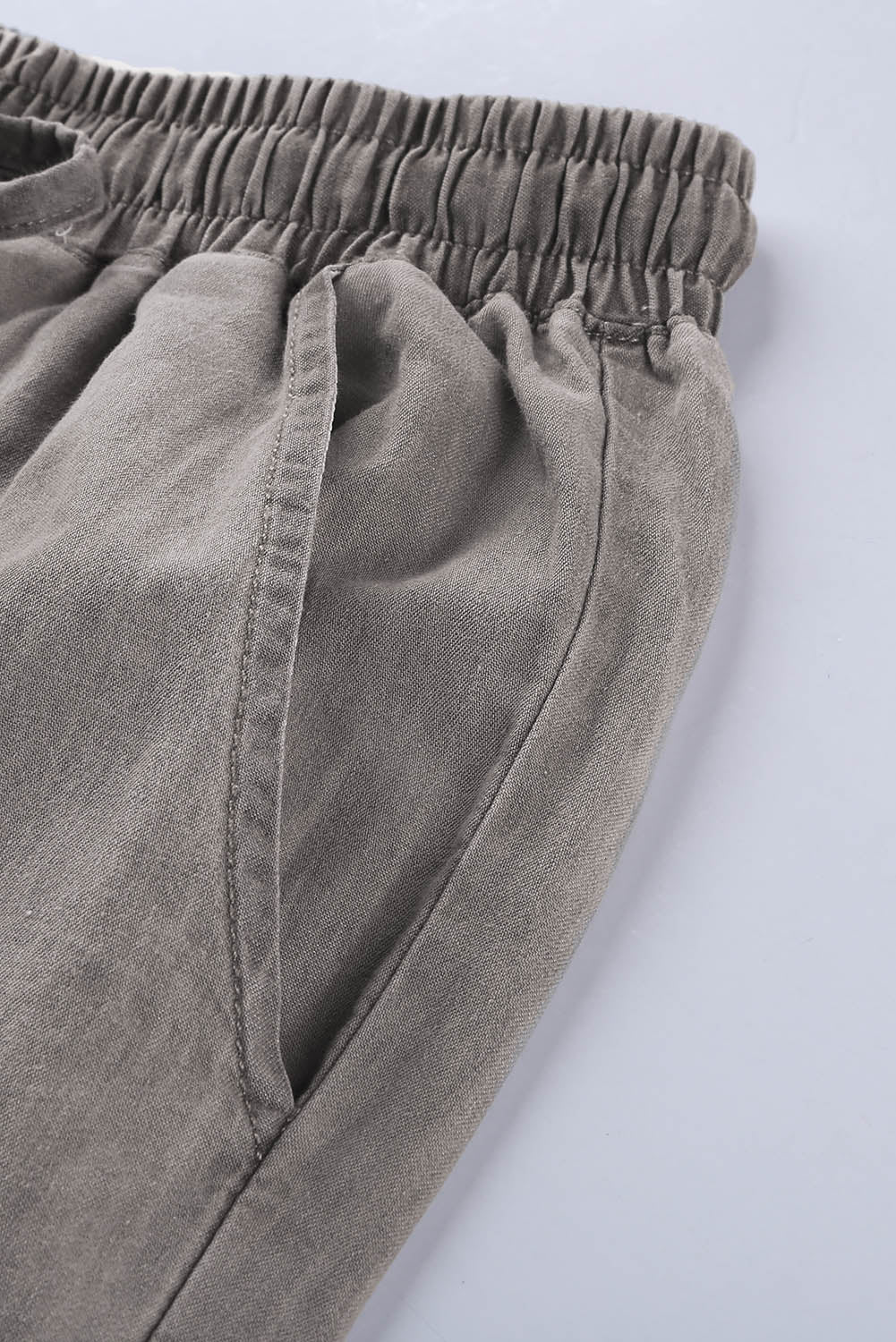 Gray Drawstring Cargo Pocketed Joggers