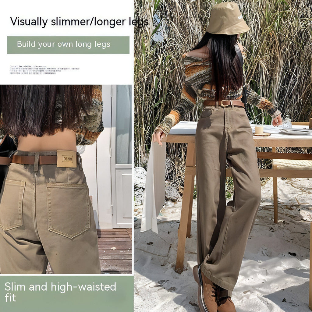 DenimDare™ Brown High Waist Retro Jeans
