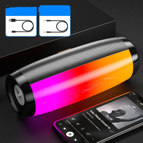Maroon Asteria Bluetooth audio speaker in black, portable wireless design with control buttons and a compact, sleek shape.