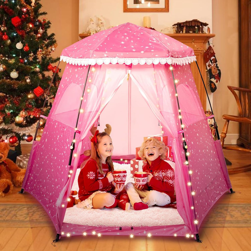 Kids Pop Up Play Tent 78x66 Inch Princess Castle Playhouse
