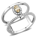DA352 - High polished (no plating) Stainless Steel Ring with AAA Grade
