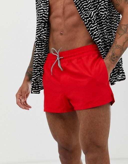 Dark Red Swim Shorts