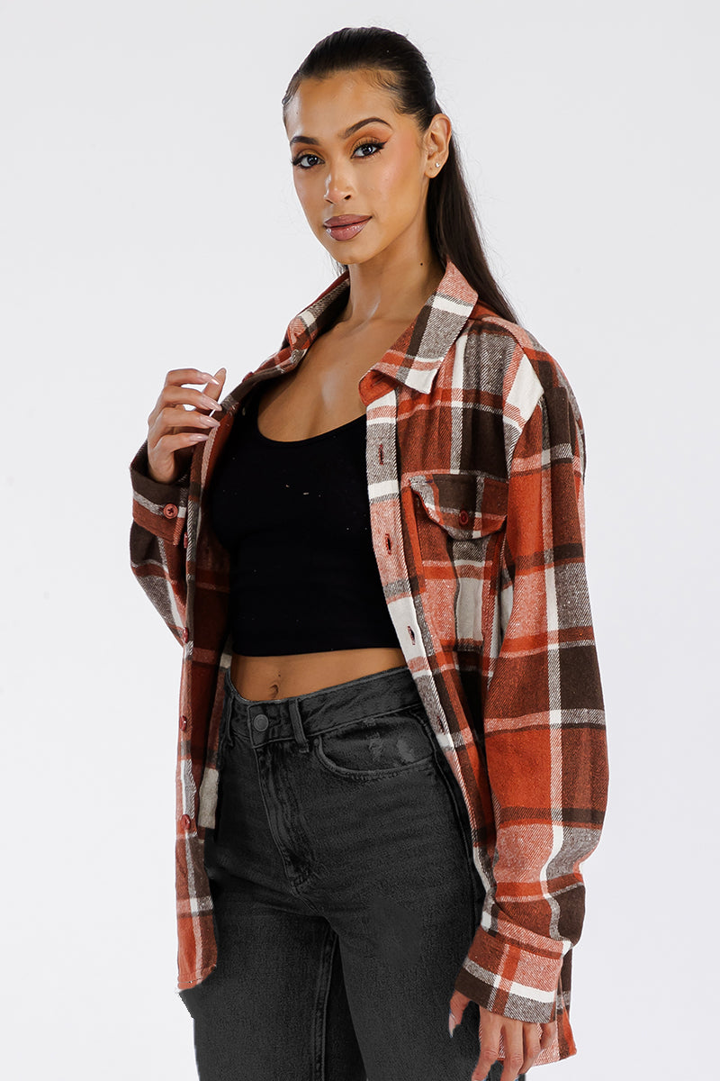 Boyfriend Oversized Soft Flannel Shacket FL502