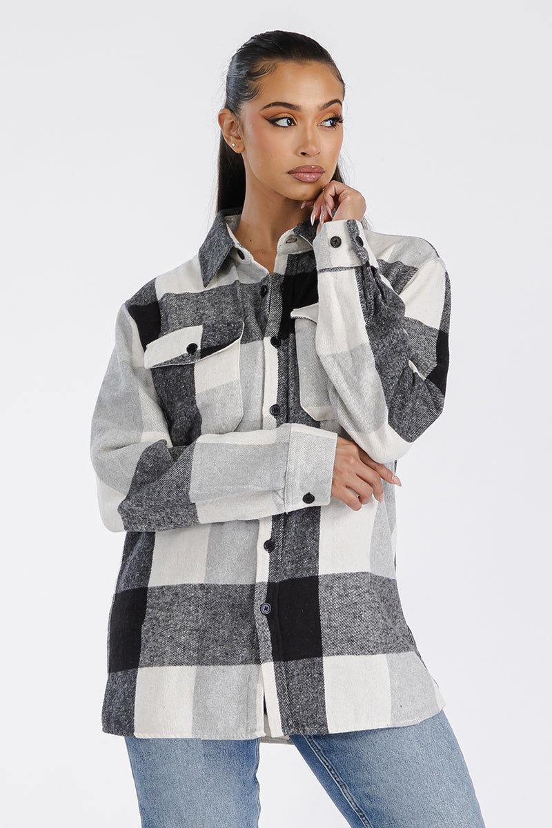 Boyfriend Oversized Soft Flannel Shacket FL503