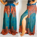 Teal Palazzo Wrap Pants, Hippie Pants, Boho Pants, Harem Flow Pants