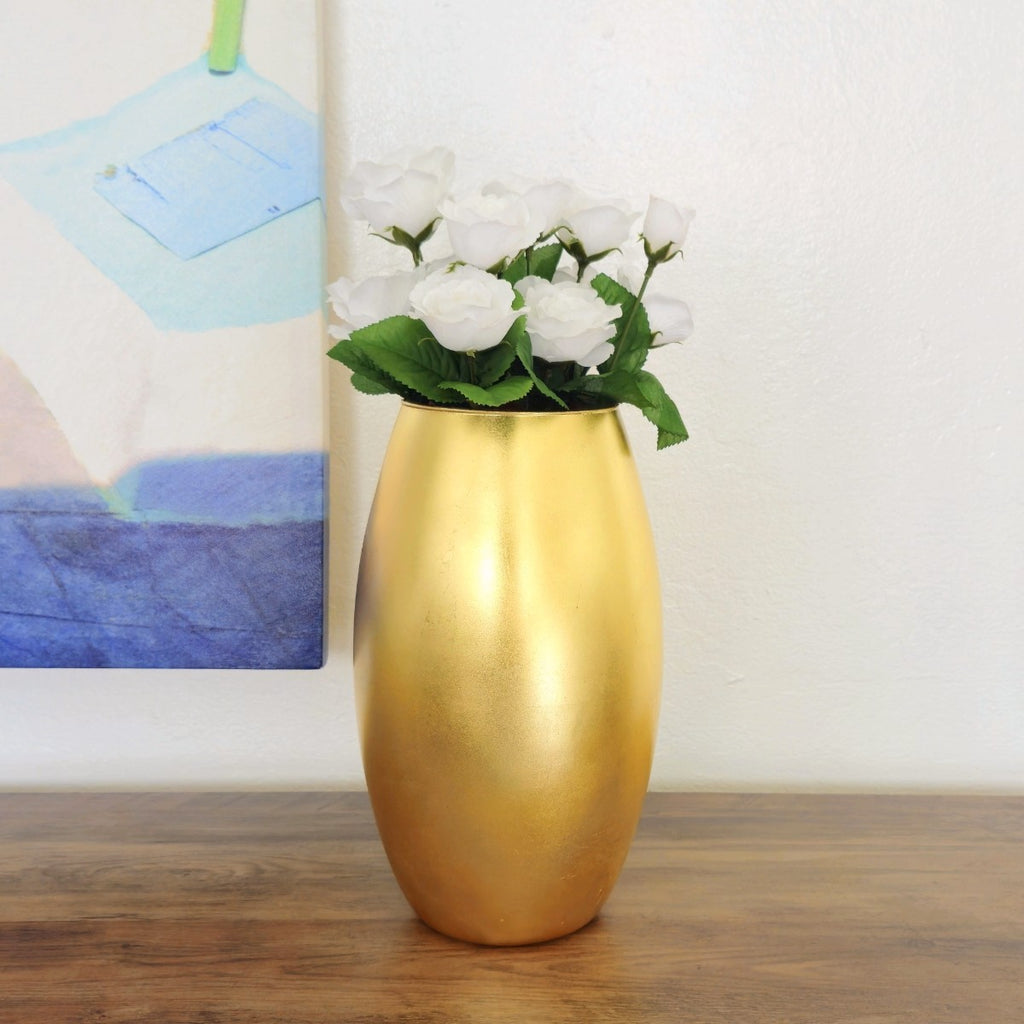 AMARYLLIS 12" Gold Gilded Glass Bullet Vase