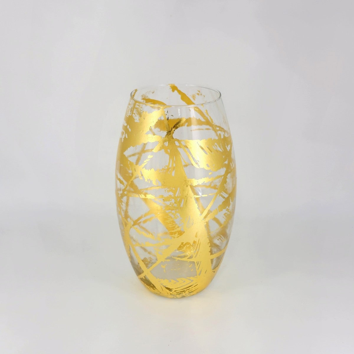 AMARYLLIS 12" Gold Gilded Glass Bullet Vase