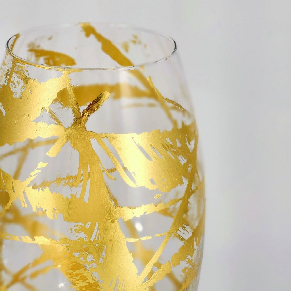 AMARYLLIS 12" Gold Gilded Glass Bullet Vase