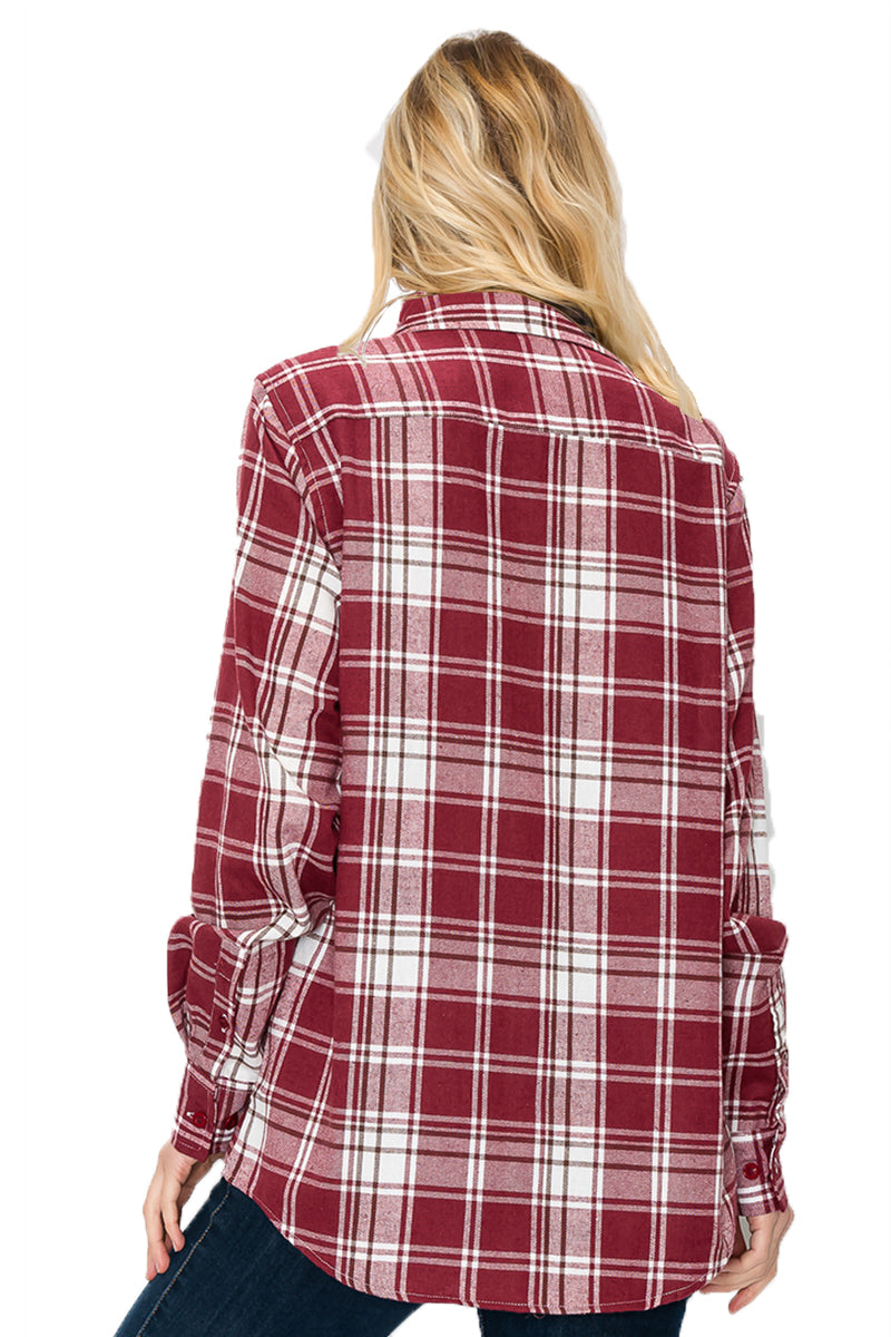Oversize Boyfriend Plaid Checkered Flannel FL106