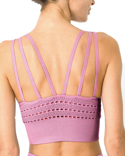 Pink mesh seamless women&