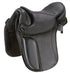 Mauve Aura treeless synthetic bareback horse saddle tack in size 15-18 inches, showing close-up of sleek, durable design on a horse.